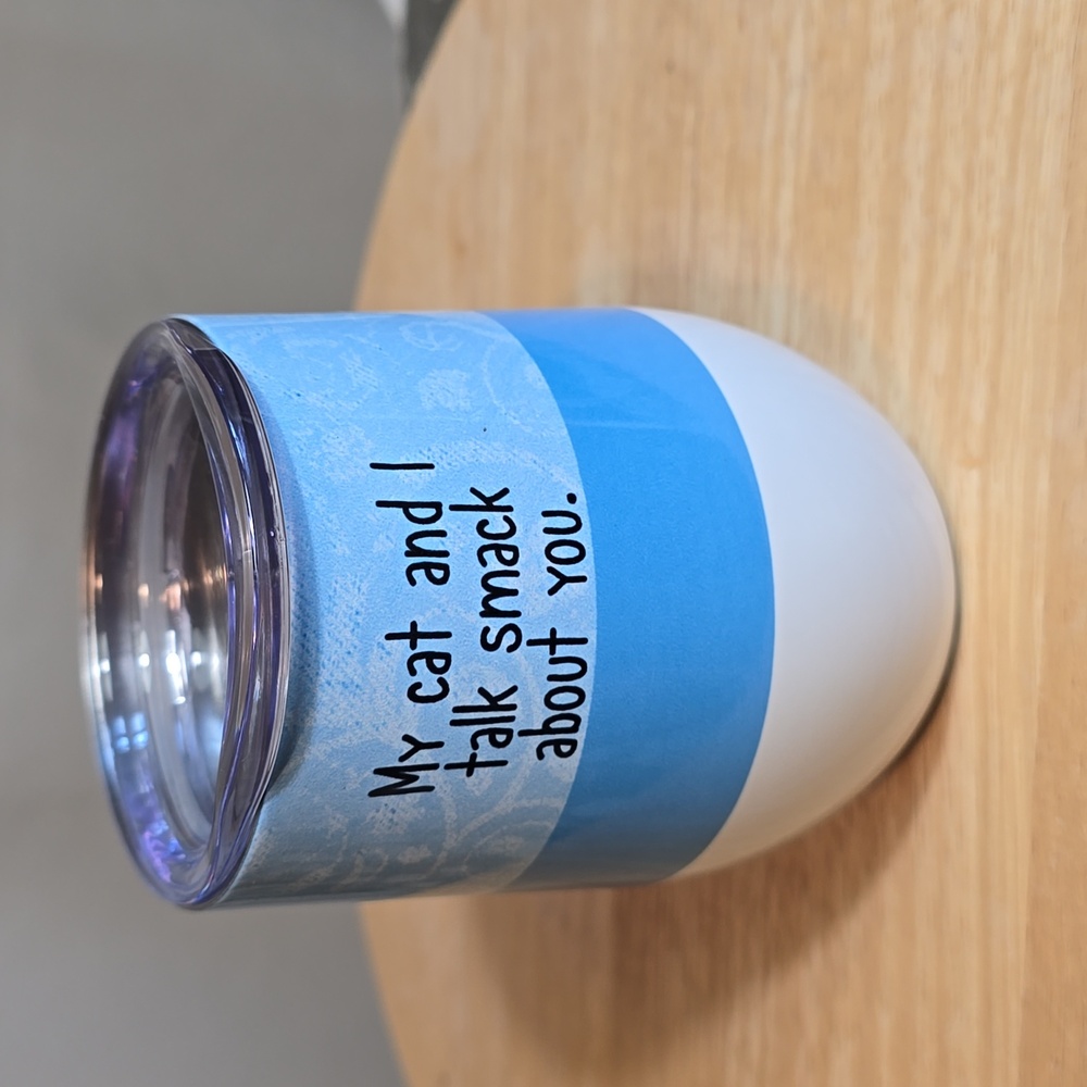 PITHITUDE 12oz Stainless Wine Tumbler with Cat Meme NWOT